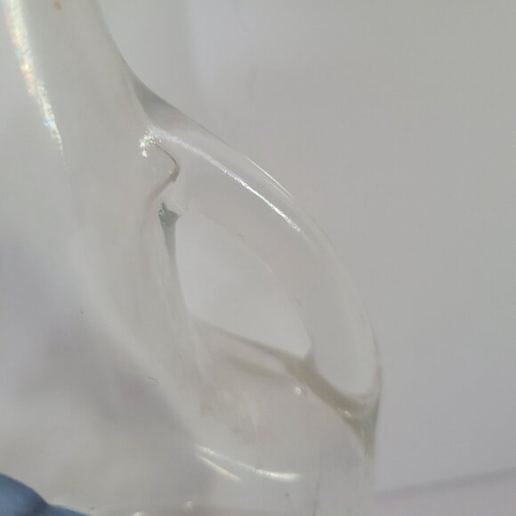 Vintage Clear Glass Bottle With Bluebird Design - Picture 3 of 6